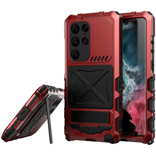 Samsung Galaxy S23 Ultra 5G R-JUST Life Water Resistant Dustproof Shockproof Phone Case - Red
