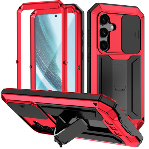 Samsung Galaxy S24+ 5G R-JUST Sliding Camera Life Water Resistant Holder Phone Case - Red Samsung Galaxy S24+ 5G R-JUST Sliding Camera Life Water Resistant Holder Phone Case - Red