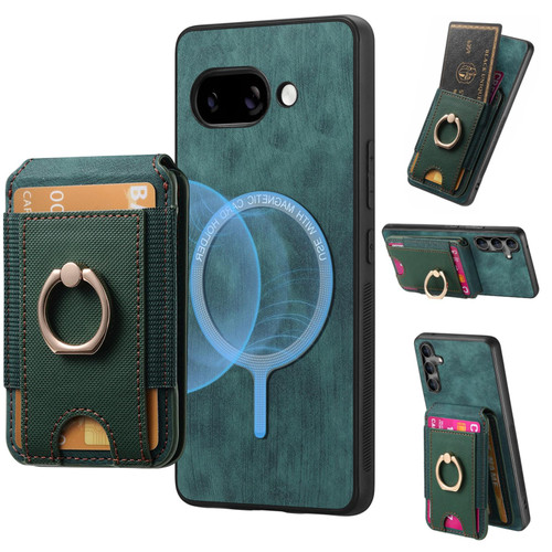 Google Pixel 9a Retro Splitable Magnetic Stand Card Bag Leather