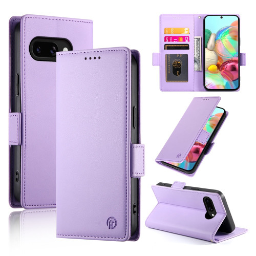 Google Pixel 9a Side Buckle Magnetic Frosted Leather Phone Case
