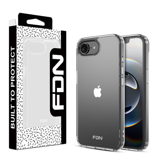 FDN Sturdy Gummy Cover for Apple iPhone 16e - Highly Transparent Clear / Transparent Clear