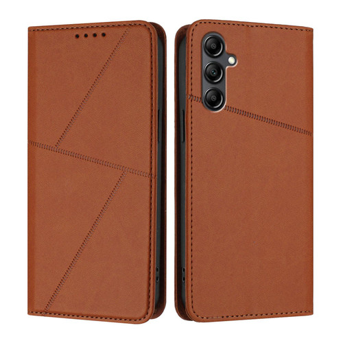 Samsung Galaxy A16 5G / A26 5G Strong Magnetic Frosted Flip Leather Phone Case - Coffee Color