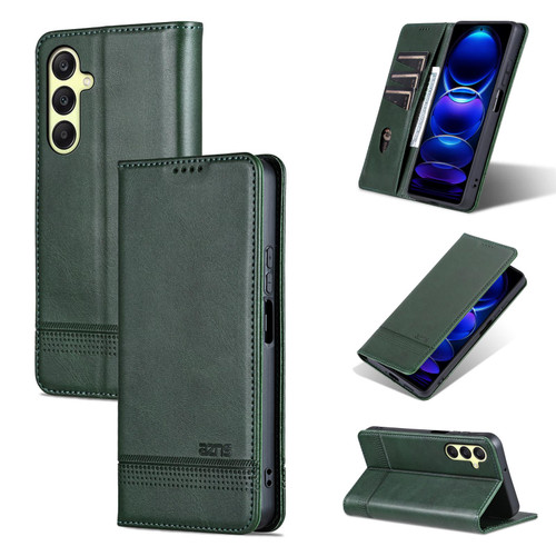 Samsung Galaxy A26 5G AZNS Magnetic Calf Texture Flip Leather Phone Case - Dark Green Samsung Galaxy A26 5G AZNS Magnetic Calf Texture Flip Leather Phone Case - Dark Green
