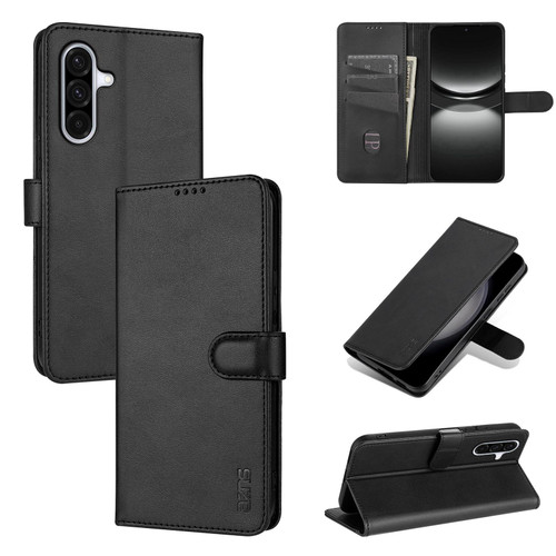 Samsung Galaxy A26 5G AZNS Skin Feel Calf Texture Flip Leather Phone Case - Black
