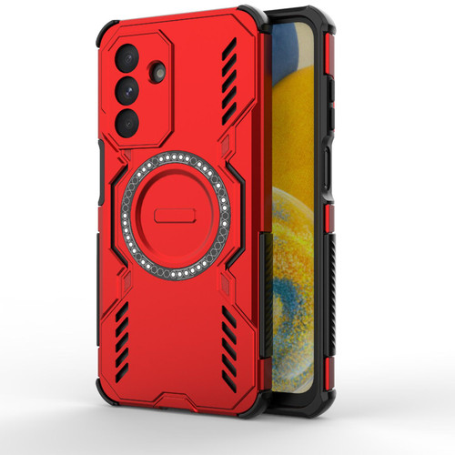 Samsung Galaxy A26 5G Butterfly Armor MagSafe Magnetic Ring Shockproof Phone Case - Red