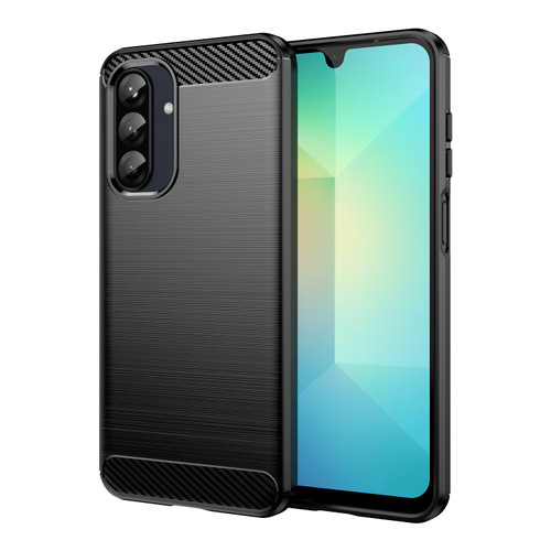 Samsung Galaxy A26 5G Carbon Fiber Brushed Texture TPU Phone Case - Black