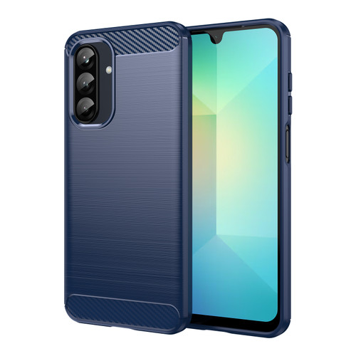 Samsung Galaxy A26 5G Carbon Fiber Brushed Texture TPU Phone Case - Blue