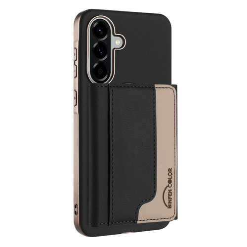 Samsung Galaxy A26 5G Colour Matching Horizontal Magnetic Card Bag RFID MagSafe Phone Case - Black