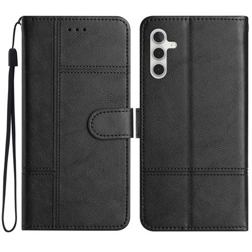 Samsung Galaxy A26 5G Cowhide Texture Stitching Leather Phone Case - Black