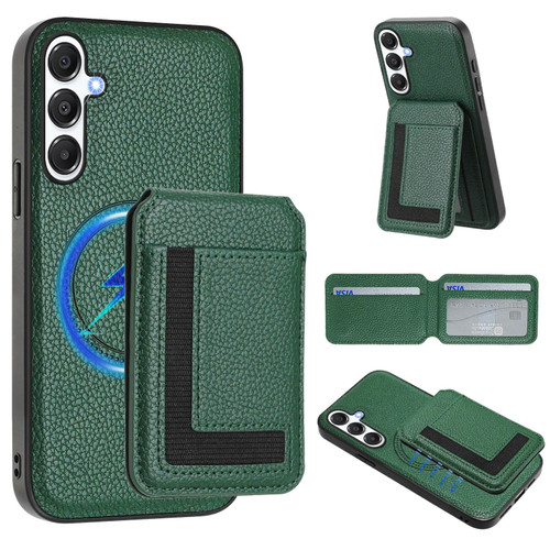 Samsung Galaxy A26 5G CX01 Detachable Magsafe Magnetic Card Bag Phone Case - Peacock Green