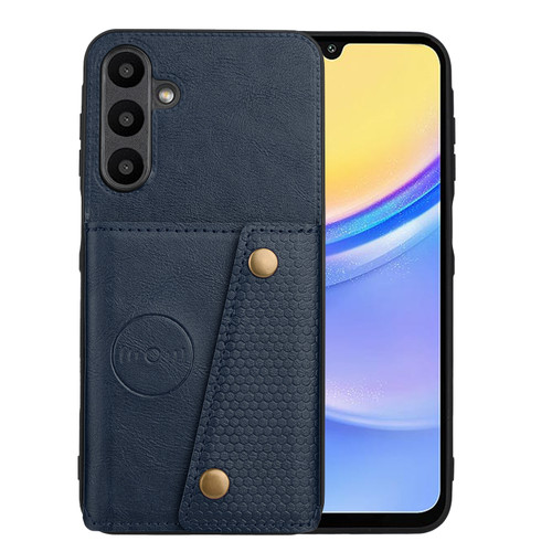 Samsung Galaxy A26 5G Double Buckle Card Slots Magnetic Phone Case - Blue