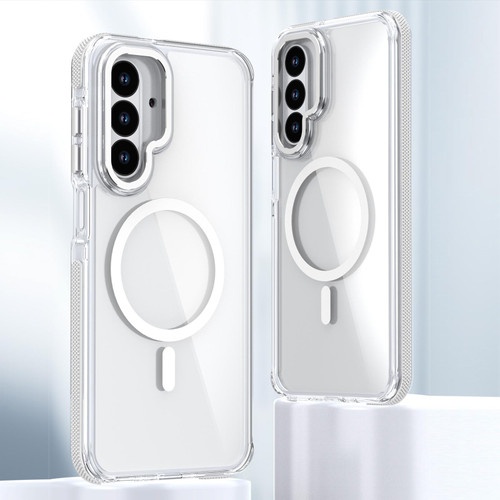 Samsung Galaxy A26 5G Dual-Color Clear Acrylic Hybrid TPU MagSafe Phone Case - Transparent