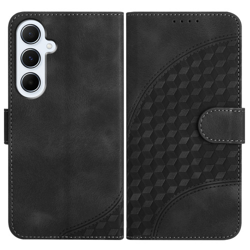 Samsung Galaxy A26 5G Elephant Head Embossed Phone Leather Case with Lanyard - Black