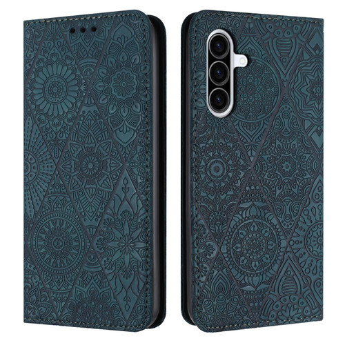 Samsung Galaxy A26 5G Ethnic Embossed Adsorption Leather Phone Case - Blue Samsung Galaxy A26 5G Ethnic Embossed Adsorption Leather Phone Case - Blue