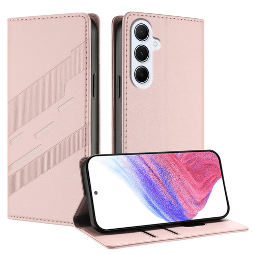 Samsung Galaxy A26 5G Global Embossed Multi-functional Wallet Retro Leather Phone Case - Pink