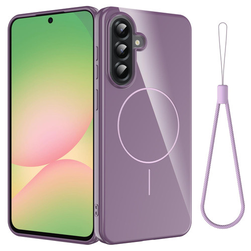 Samsung Galaxy A26 5G Glossy TPU Shockproof MagSafe Phone Case with Lanyard - Purple