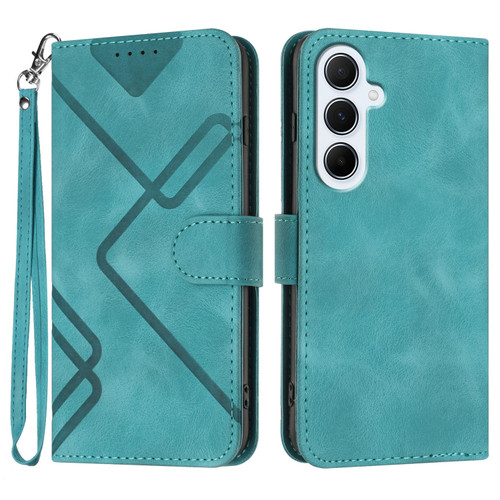 Samsung Galaxy A26 5G Line Pattern Skin Feel Leather Phone Case - Light Blue Samsung Galaxy A26 5G Line Pattern Skin Feel Leather Phone Case - Light Blue