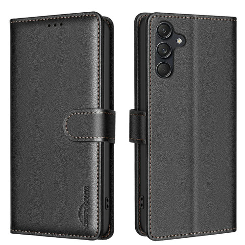 Samsung Galaxy A26 5G Litchi Texture RFID Anti-theft Leather Phone Case - Black