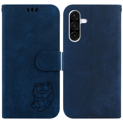 Samsung Galaxy A26 5G Little Tiger Embossed Leather Phone Case - Dark Blue Samsung Galaxy A26 5G Little Tiger Embossed Leather Phone Case - Dark Blue