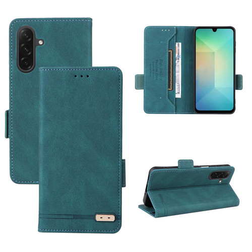 Samsung Galaxy A26 5G Magnetic Clasp Leather Phone Case - Green