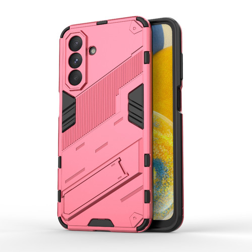 Samsung Galaxy A26 5G Punk Armor 2 in 1 PC + TPU Shockproof Phone Case with Invisible Holder - Light Red