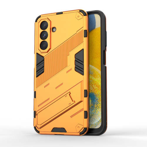 Samsung Galaxy A26 5G Punk Armor 2 in 1 PC + TPU Shockproof Phone Case with Invisible Holder - Orange Samsung Galaxy A26 5G Punk Armor 2 in 1 PC + TPU Shockproof Phone Case with Invisible Holder - Orange