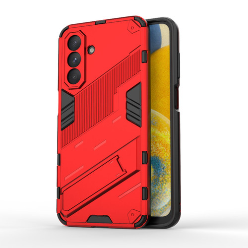 Samsung Galaxy A26 5G Punk Armor 2 in 1 PC + TPU Shockproof Phone Case with Invisible Holder - Red