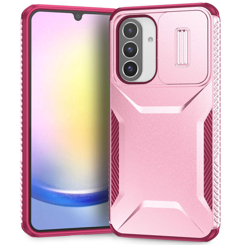 Samsung Galaxy A26 5G Sliding Camshield Phone Case - Pink + Rose Red