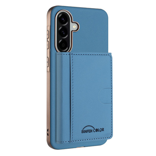Samsung Galaxy A26 5G Solid Color Horizontal Magnetic Card Bag RFID MagSafe Phone Case - Baby Blue