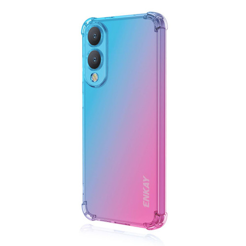 Samsung Galaxy S25 Edge 5G ENKAY Hat-Prince Gradient Airbag TPU Phone Case - Blue Pink