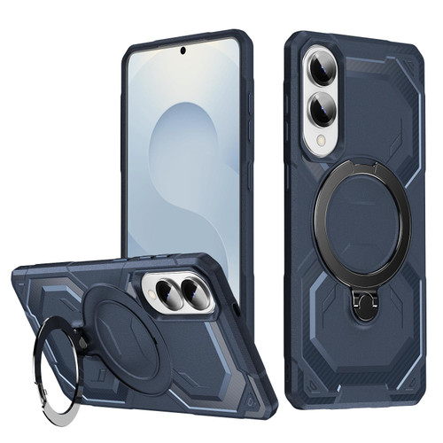 Samsung Galaxy S25 Edge 5G Frosted MagSafe Holder Phone Case - Blue Samsung Galaxy S25 Edge 5G Frosted MagSafe Holder Phone Case - Blue