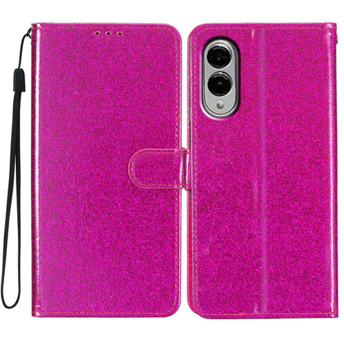 Samsung Galaxy S25 Edge 5G Glitter Powder Flip Leather Phone Case - Rose Red Samsung Galaxy S25 Edge 5G Glitter Powder Flip Leather Phone Case - Rose Red