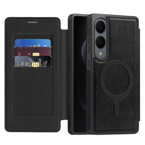 Samsung Galaxy S25 Edge 5G Linton MagSafe Leather Phone Case - Black