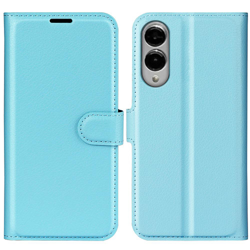 Samsung Galaxy S25 Edge 5G Litchi Texture Horizontal Flip Leather Phone Case with Holder - Blue