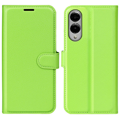 Samsung Galaxy S25 Edge 5G Litchi Texture Horizontal Flip Leather Phone Case with Holder - Green