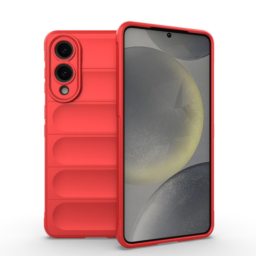 Samsung Galaxy S25 Edge 5G Magic Shield TPU + Flannel Phone Case - Red Samsung Galaxy S25 Edge 5G Magic Shield TPU + Flannel Phone Case - Red