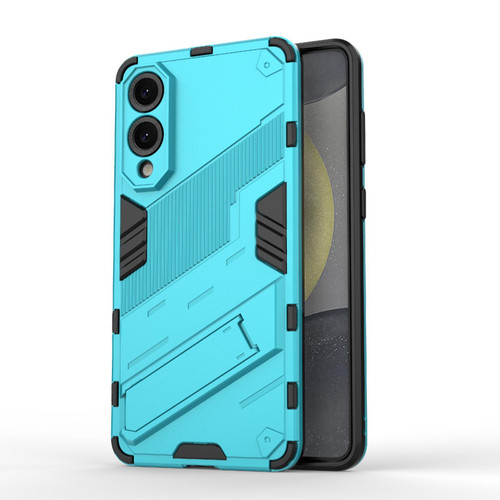 Samsung Galaxy S25 Edge 5G Punk Armor 2 in 1 PC + TPU Shockproof Phone Case with Invisible Holder - Blue