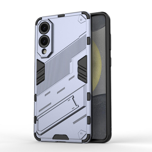 Samsung Galaxy S25 Edge 5G Punk Armor 2 in 1 PC + TPU Shockproof Phone Case with Invisible Holder - Grey