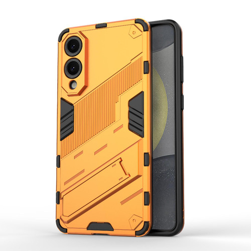Samsung Galaxy S25 Edge 5G Punk Armor 2 in 1 PC + TPU Shockproof Phone Case with Invisible Holder - Orange