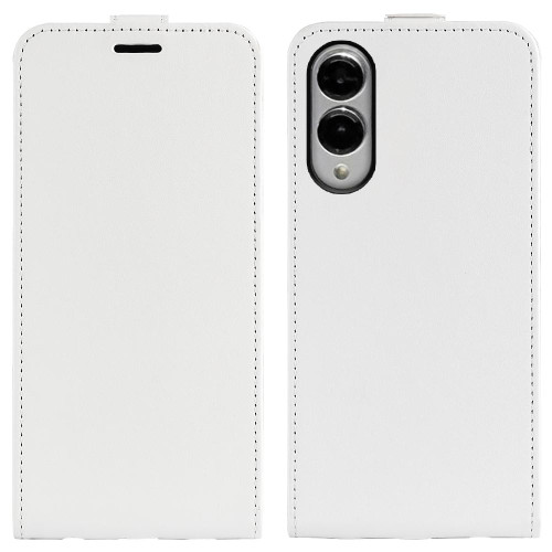 Samsung Galaxy S25 Edge 5G R64 Texture Single Vertical Flip Leather Phone Case - White