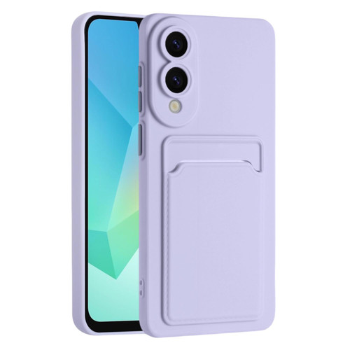 Samsung Galaxy S25 Edge 5G Skin Feel Card Contrast Color Button TPU Phone Case - Purple