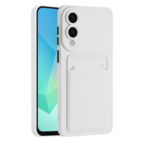 Samsung Galaxy S25 Edge 5G Skin Feel Card Contrast Color Button TPU Phone Case - White