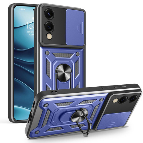 Samsung Galaxy S25 Edge 5G Sliding Camera Cover Design TPU+PC Phone Case - Blue