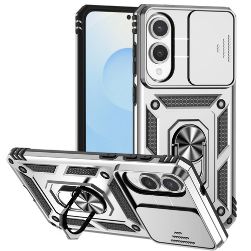 Samsung Galaxy S25 Edge 5G Sliding Camshield Holder Phone Case - Silver