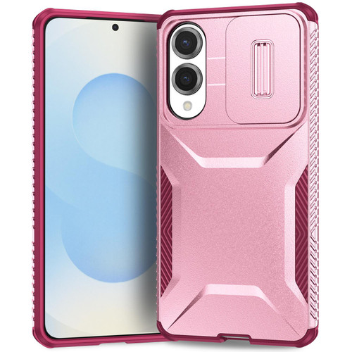 Samsung Galaxy S25 Edge 5G Sliding Camshield Phone Case - Pink + Rose Red