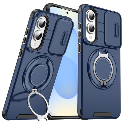 Samsung Galaxy S25 Edge 5G Sliding Camshield Ring Holder Phone Case - Blue