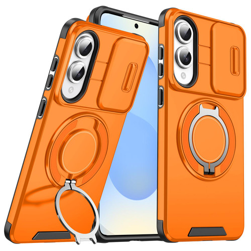 Samsung Galaxy S25 Edge 5G Sliding Camshield Ring Holder Phone Case - Orange