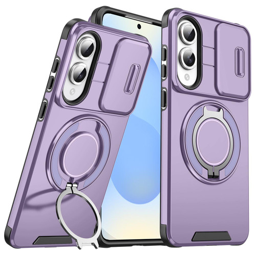 Samsung Galaxy S25 Edge 5G Sliding Camshield Ring Holder Phone Case - Purple