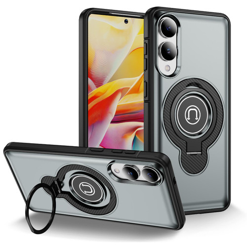 Samsung Galaxy S25 Edge 5G TPU Hybrid PC Magnetic Holder Phone Case - Grey
