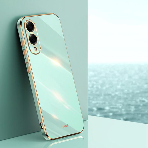 Samsung Galaxy S25 Edge 5G XINLI Straight Edge 6D Electroplate TPU Phone Case - Mint Green Samsung Galaxy S25 Edge 5G XINLI Straight Edge 6D Electroplate TPU Phone Case - Mint Green